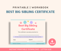 NICU Big Sibling Certificate Award | Child Life Specialist (Digital Download)