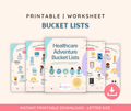 Healthcare Adventure Bucket Lists for Kids | Hospital, Surgery, Pediatrician, Dentist & NICU Printable | Medical Play PDF