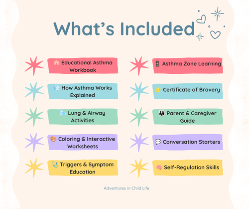 Asthma Education Kit for Kids | Printable Workbook, Lung Model Activity (PDF)
