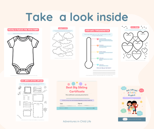 Big Sibling Activity Bundle | Printable Activities for New Big Siblings