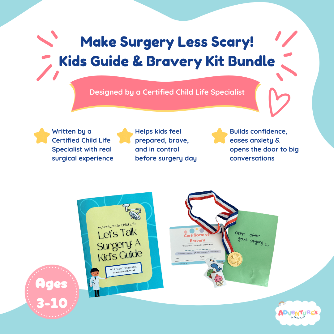 Kids Surgery Guide & Bravery Kit Bundle: Child Life Specialist Book