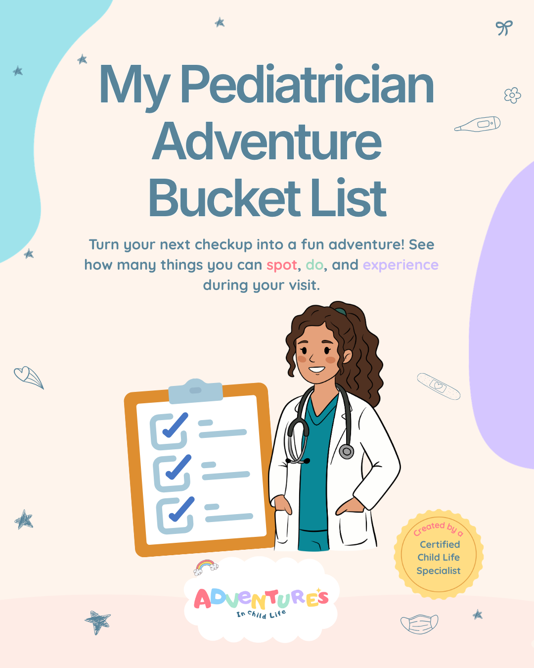 FREE Pediatrician Adventure Bucket List Printable