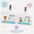 Reversible Doctor & Nurse Badge for Kids | Pretend Play Hospital Badge | Medical Role Play | Kids ID Badge Clip